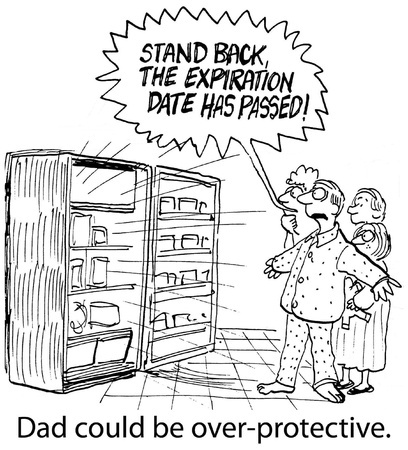 cartoon of over-protective dad