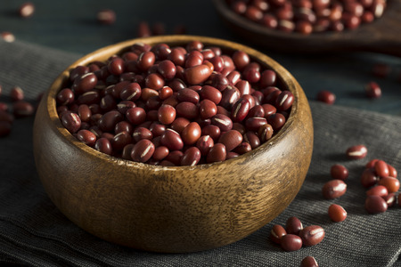photo of raw, organic, red aduki beans in a bowl