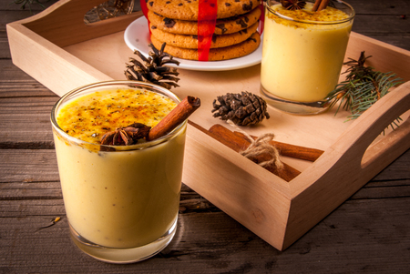 photo of a Christmas scene with eggnog