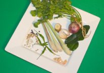 Photo of typical green curry paste ingredients